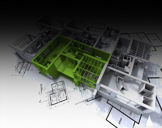 Architectural design software showcasing 3D rendering capabilities. Enables realistic visualization.